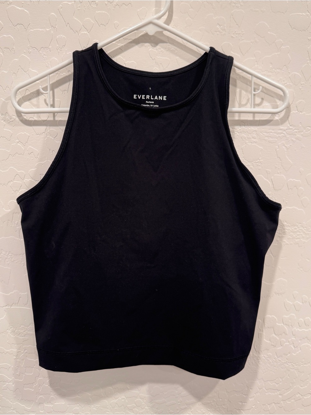 Everlane Perform Tank Womens Large Black Activewear Shelf Bra Minimalist Sporty